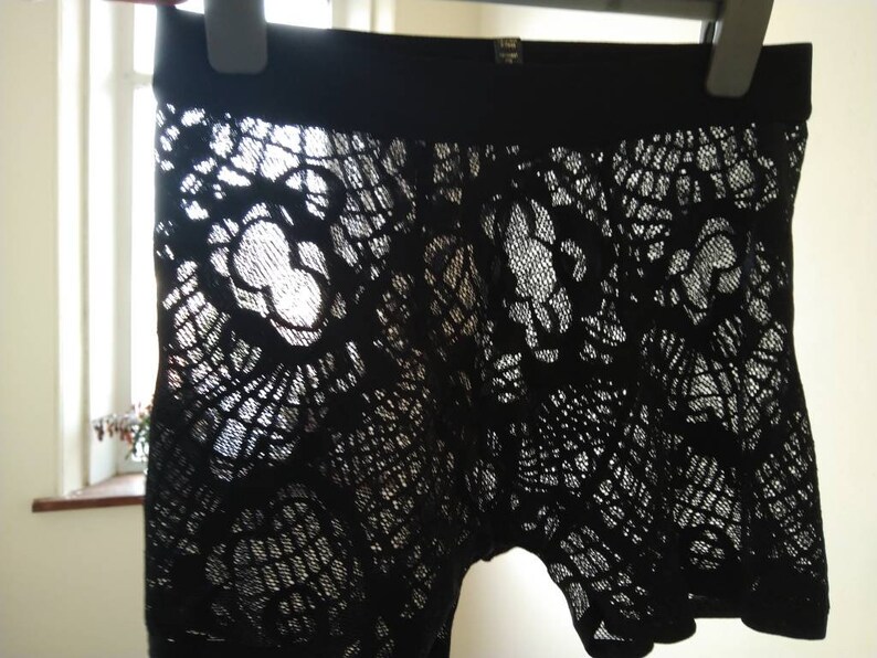 Boxer briefs black lace and see through with thick waistband new design image 3