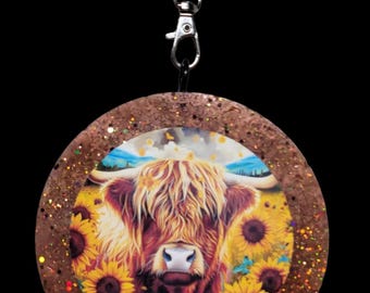 Vanilla Caramel Sugar Cookie Scented Vehicle Freshie Air Freshener- Highland Cow