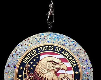 Fresh Linen ( Odor Eliminator ) Scented Vehicle Freshie Air Freshener - 250th Anniversary Of The USA