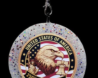 Black Teakwood Scented Vehicle Freshie Air Freshener  - 250th Anniversary Of The USA