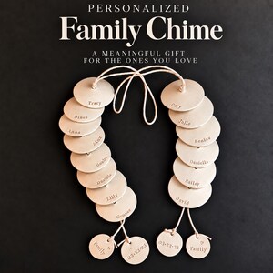Personalized Ceramic Family Wind Chime, Custom Wedding Keepsake, Handmade Name Chime