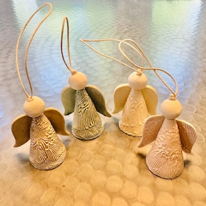 Angel Ornament - Handmade Ceramic - can be Personalized - White - Christmas Tree - Gift - Wine Bottle Tag - Bereavement - Baby