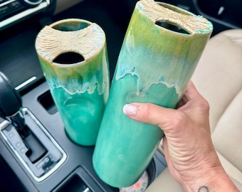 Slightly Wonky but Completely Functional Travel Tumbler  - Handmade Ceramic- 29-32 oz. (Cold/Warm Drinks).