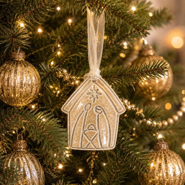 Handmade Ceramic Nativity Ornament:  Christmas Tree Decoration