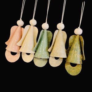 Handmade Ceramic Angel Bell: Poppy Pattern - Memorial/Berevement