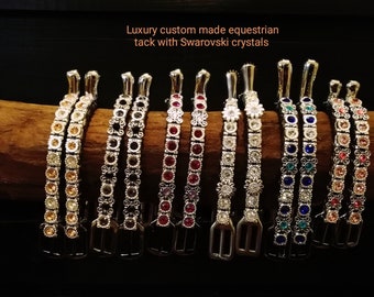 Luxury custom made riding spurs with Swarovsky crystals