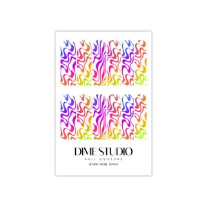 Rainbow Swirl Nail Wraps – Water Transfer Decal, XL 50MM XL