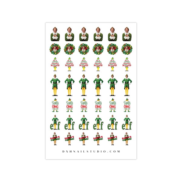 Buddy The Elf Holiday Christmas Nail Decals  Water Transfer Nail Art Manicure Accessories