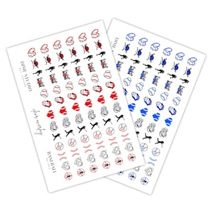 Baseball Softball Stitch Nail Decals - Baseball Mom Nail Art - Water Transfer - Nail Supplies - Manicure Accessories