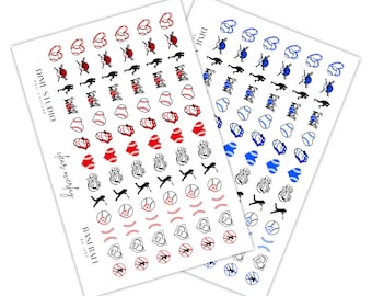 Baseball Softball Stitch Nail Decals - Baseball Mom Nail Art - Water Transfer - Nail Supplies - Manicure Accessories