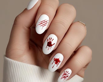 Calcomanías de uñas con gotas de sangre de Halloween de Studio EFX, superposición de transferencia de agua