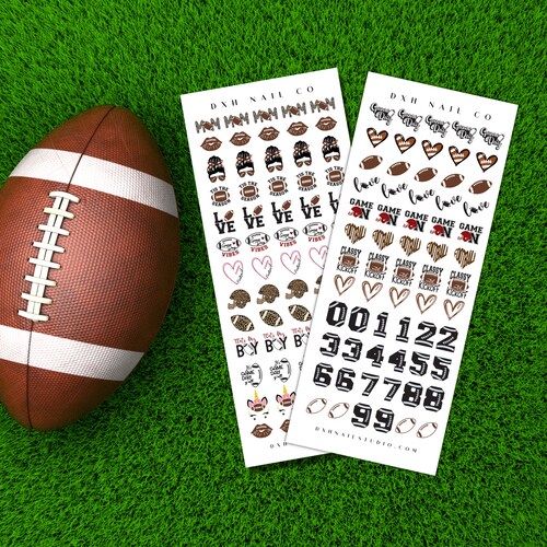 Fun Football Nail Decals Football Mom Jersey Numbers Etsy