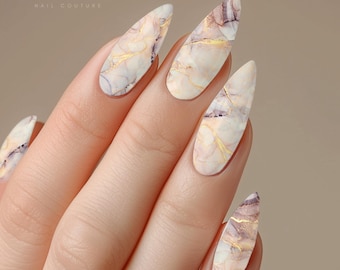 Nail Art Stickers Decals – Wavy Swirls Marble Effect, Multicoloured Lace Design CS201