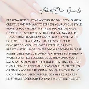 Decalcomanie per unghie personalizzate, nail art a trasferimento d'acqua immagine 4
