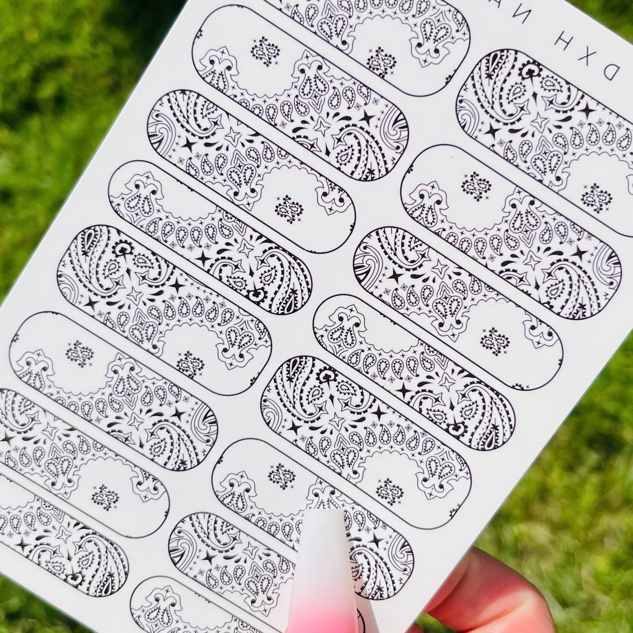 Clear Bandana Nail Decals Transparent Waterslide Nail Art Etsy