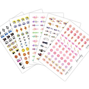 Sailor Girly Anime Nail Decals Kawaii Nail Art Water Transfer Clear Overlay Nail Sticker Supplies Manicure Accessories Sailor Scouts