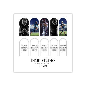 Custom Football Team Nail Art Decals: Sporty Nail Stickers