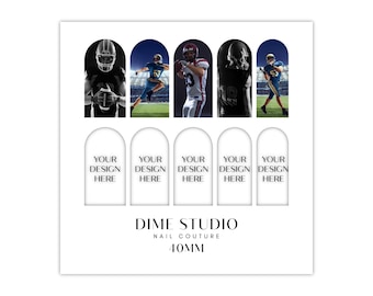 Custom Football Team Nail Art Decals: Sporty Nail Stickers