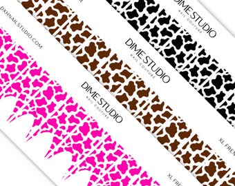 Frenchies met koeprint XL - nagelfolie met helder wateroverdracht, french tip - manicureaccessoires