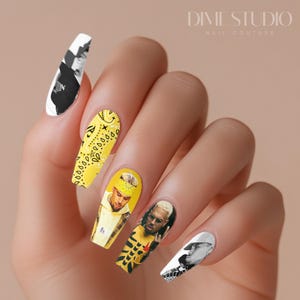 Yellow Bandana Chris Breezy Nail Decals Water Transfer Nail Wraps