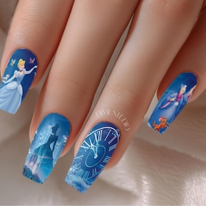 Prinzessin Wunderland Nagel Aufkleber Nail Wraps Gute Fee Schloss Wassertransfer Nail Art
