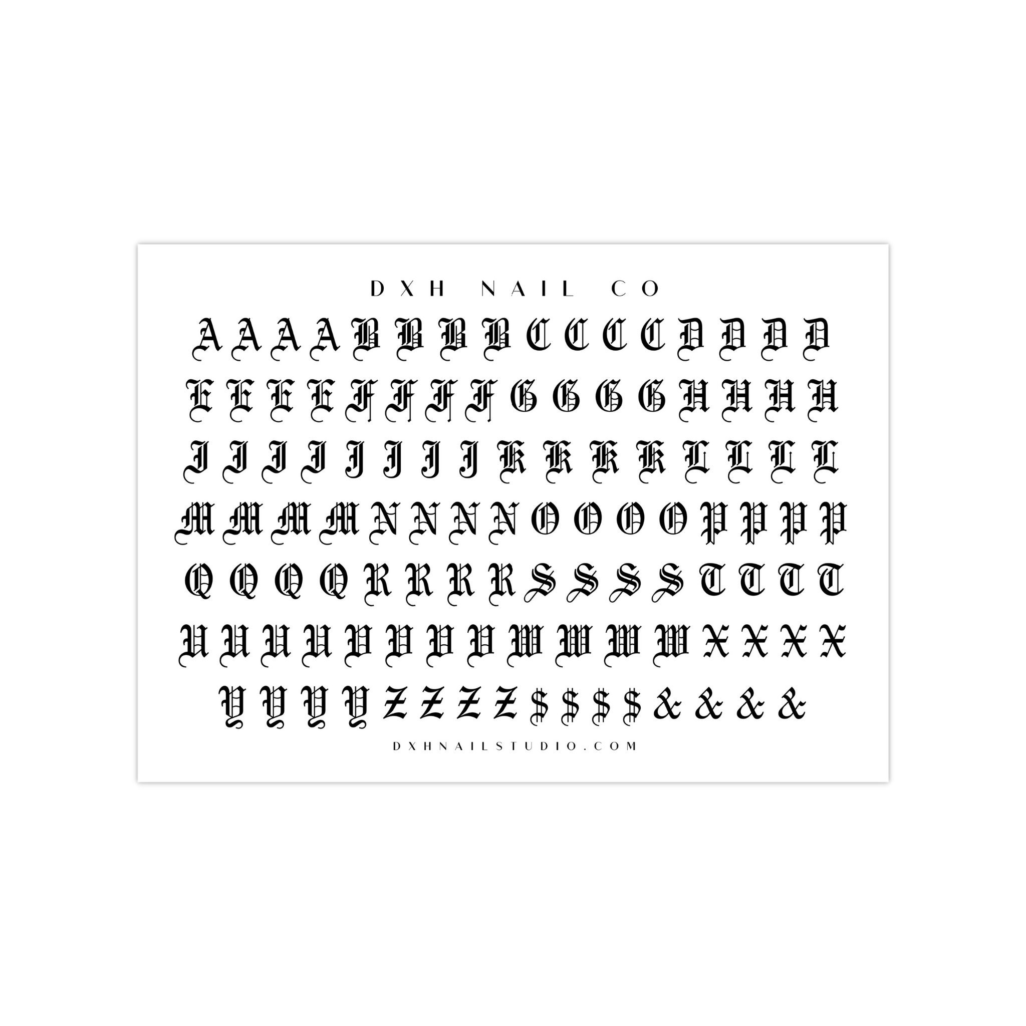 NAIL STICKER Font, Old English, Big Black - TDI, Inc