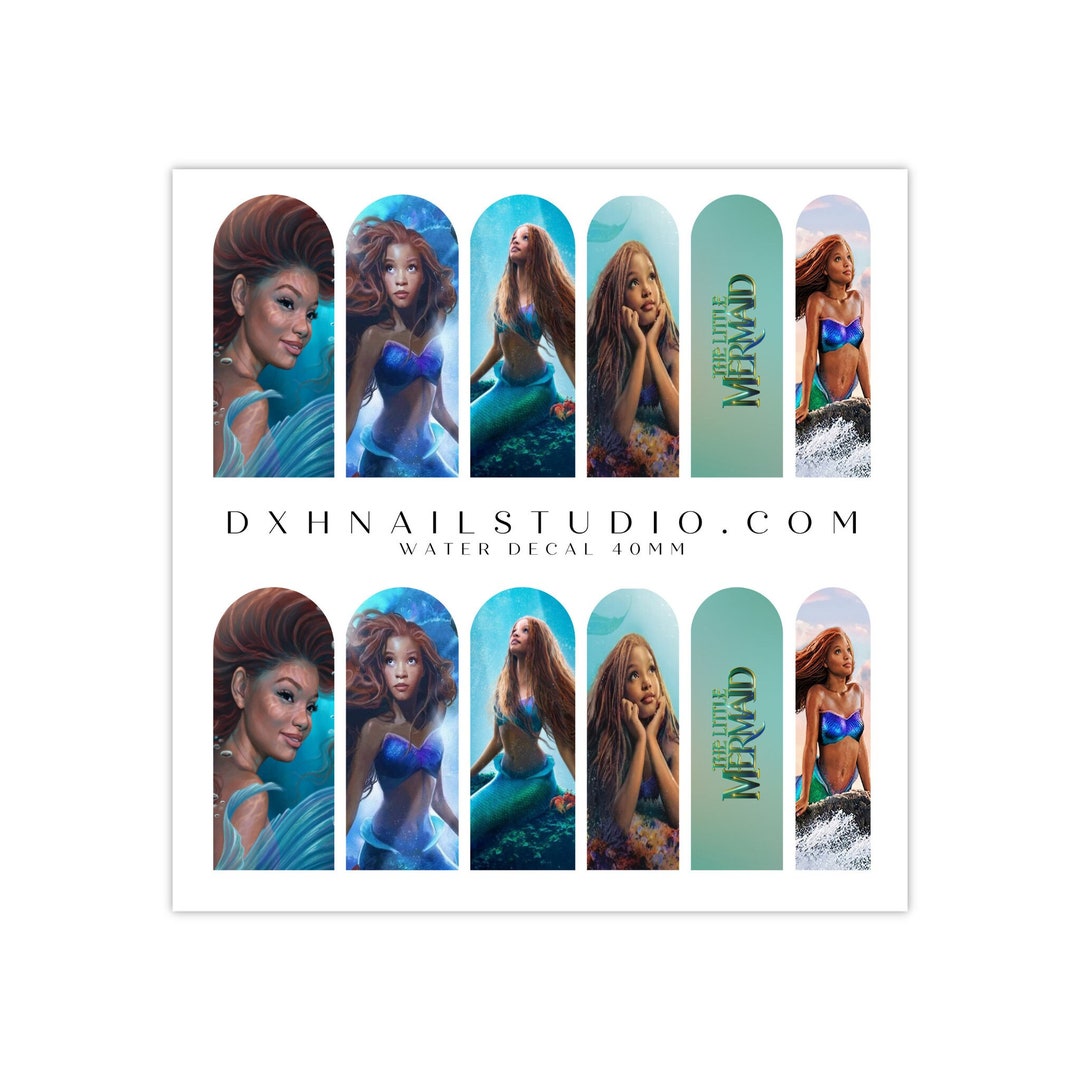 Under the Sea Mermaid Nail Decals 2 40mm Nail Wraps Water Etsy