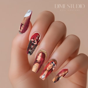 Karol Rojo Azul Mana Sera Nail Decals Water Transfer Nail Wraps Fun Cute Concert Nail Ideas