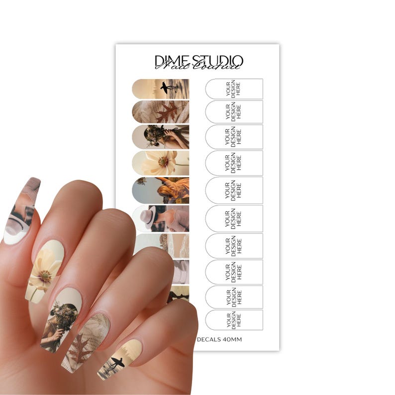 Decalcomanie per unghie personalizzate, nail art a trasferimento d'acqua immagine 1