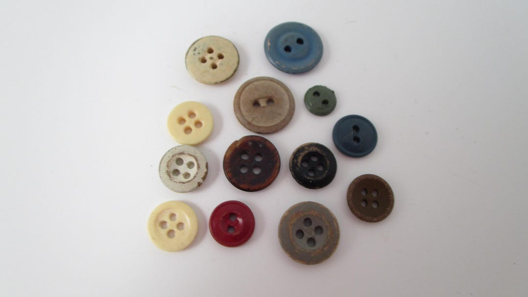 Antique Work Clothes Buttons: Rustic Distressed Design, Jewelry Crafts ...