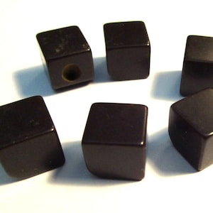 4 Vintage Brown Bakelite Buttons: 3/8" Square 2 Sew Through Holes Craft Destash