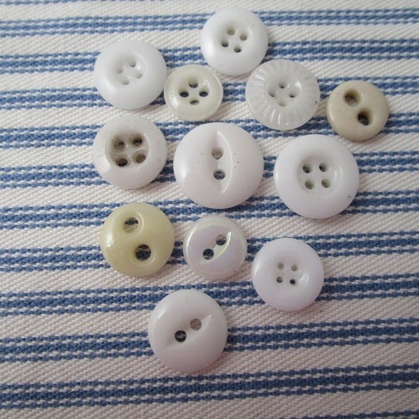 Lot Antique White China Porcelain Underwear Work Clothes Buttons Crafts Jewelry Repurpose Upcycle Farmhouse Primitive Assemblage