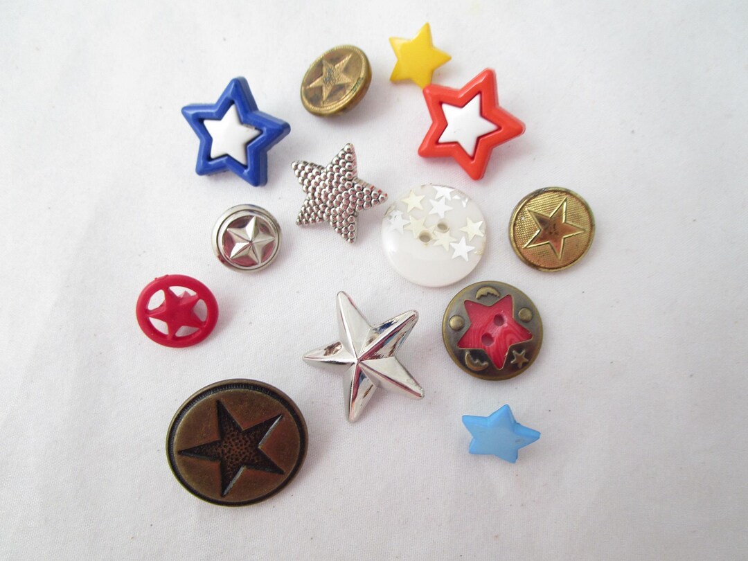 Vintage Lot Fun Plastic Star Buttons All Different - Etsy