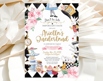 Alice im Wunderland-Einladung, Onederland-Einladung, 1