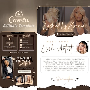 BOHO Lash Tech Acuity Scheduling Template, Lash Tech Branding, Lash Tech Website, Canva Template, Ripped BS2405