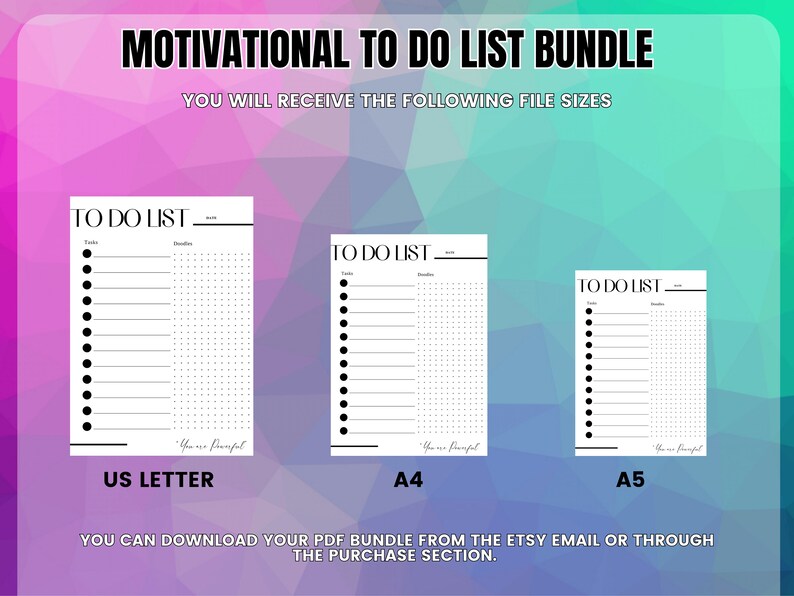 Motivational to Do List Printable: Daily Checklist (digital Download ...