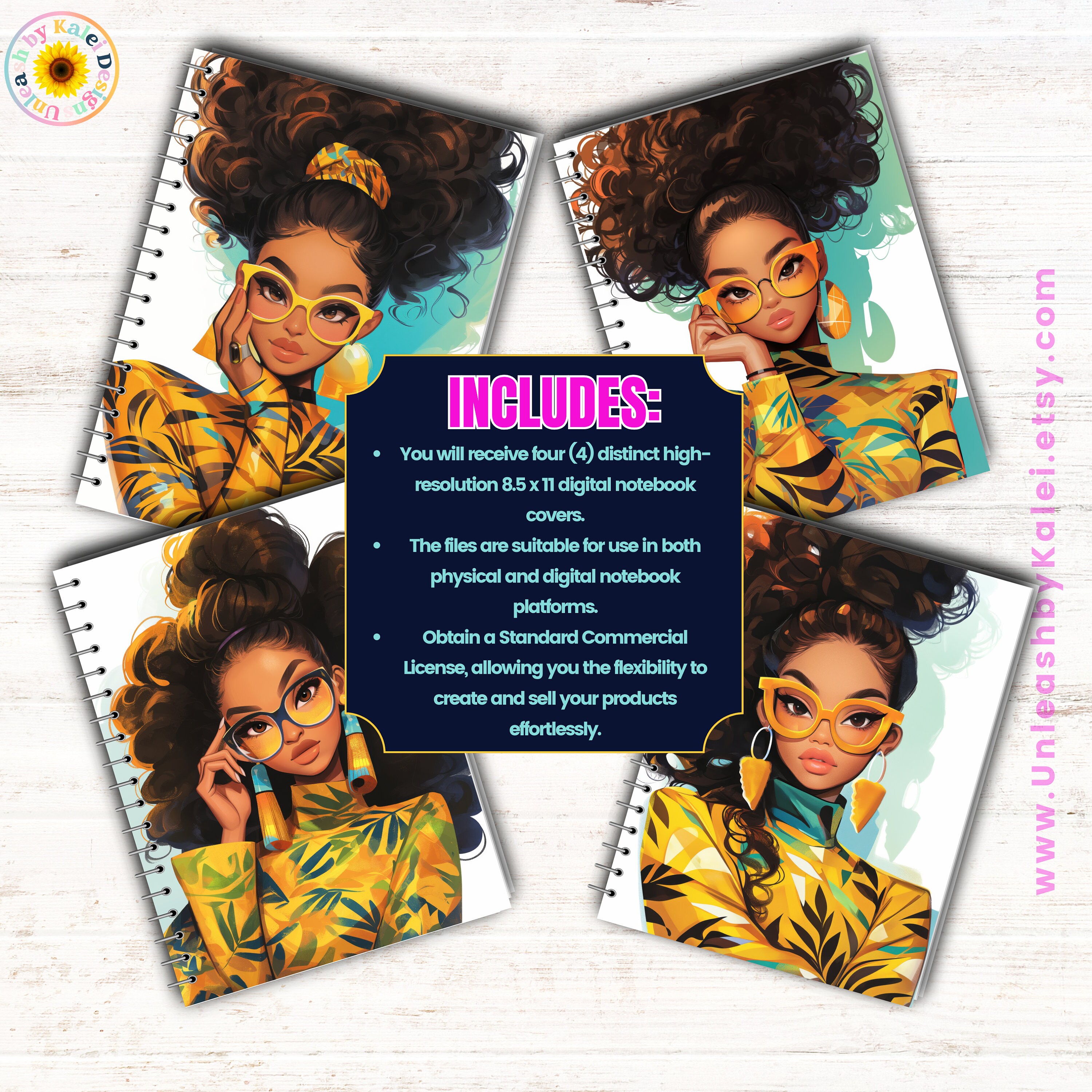 Modern Chic Journal Covers, Highres, 8.5 X 11 African American Art