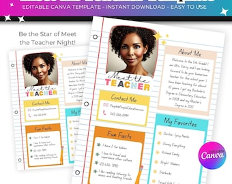 Meet the Teacher Template: Editable Loose Leaf Flyer (Printable PDF Download)
