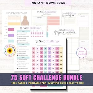 75 Soft Challenge Tracker Bundle: Daily Journal, Reading Log (PDF)