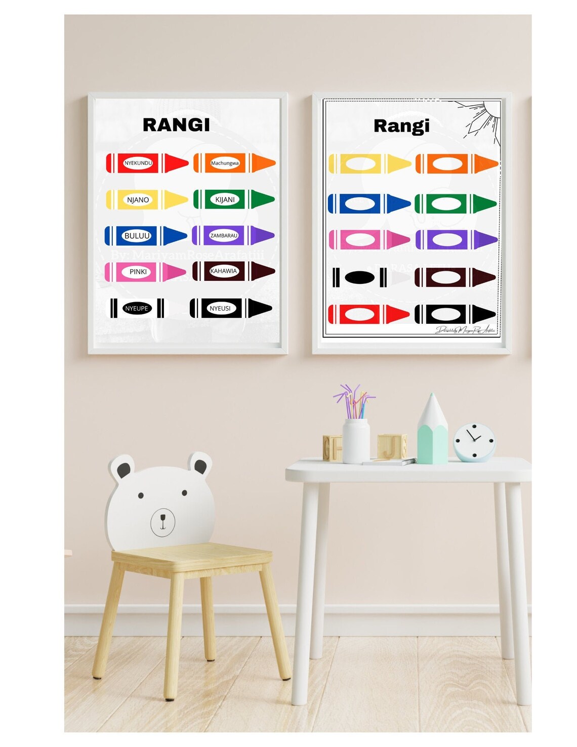 Fundisha watoto rangi kwa Kiswahili. Colours/ colour matching Etsy