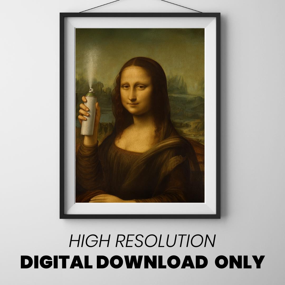 Funny Bathroom Poster | Mona Lisa | Bathroom Prints Printable Wall Art ...