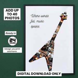 Guitar Gifts | Gifts For Guitar Players | Guitar Personalized Gifts | Guitar Gift For Teachers | Guitar Photo Collage | Guitar Gifts For Him