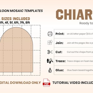 Chiara Wall Template, Chiara Backdrop Template, Chiara Wall Mosaic from Balloons, 2ft-8ft Arch Marquee, Bday Props, DIGITAL PDFs, DIY Props