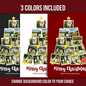 Christmas Photo Card Template Holiday Family Photo Collage Postcard ...
