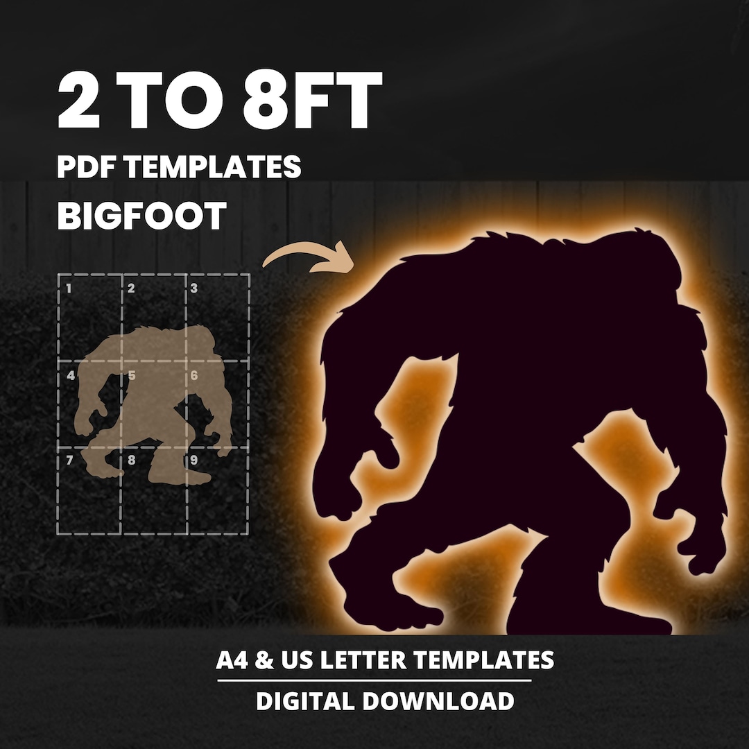 2ft 3ft 4ft 5ft 6ft 7ft 8ft Bigfoot Sasquatch Silhouette Stencil 2ft 3ft 4ft 5ft 6ft 7ft 8ft Bigfoot Sasquatch Silhouette Stencil