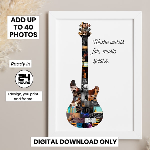 Guitar Gifts | Gifts For Guitar Players | Guitar Personalized Gifts | Guitar Gift For Teachers | Guitar Photo Collage | Guitar Gifts For Him