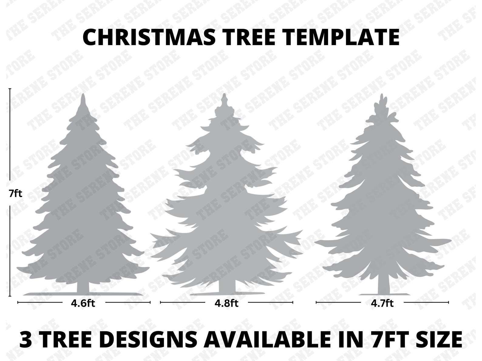 Reindeer Silhouette Tree Stencil Template 4ft,5ft, 7ft Christmas Décor ...