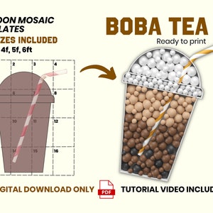 DIY Boba TEMPLATE ONLY, Boba Party Ideen, Bubble Tea Party, Boba Tee Kit, DIY Boba Party, Boba Bubble Tea Kit, Boba Tee, Boba 1ft bis 6ft