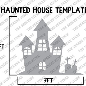 2-6ft Haunted House Mansion Template Unique Halloween Silhouette Décor ...