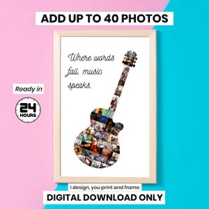 Guitar Gifts | Gifts For Guitar Players | Guitar Personalized Gifts | Guitar Gift For Teachers | Guitar Photo Collage | Guitar Gifts For Him
